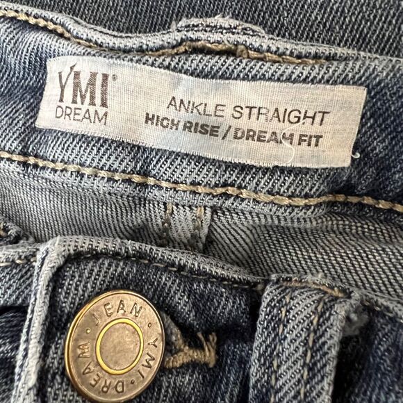 YMI Womens Denim Blue Jeans Hi Rise Dream Fit Straight Leg Ankle Length 3 26 - Picture 8 of 10